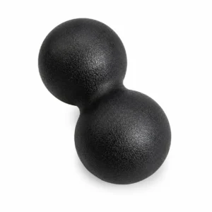 Black textured kettlebell on a white background, viewed from an angled top-left.